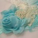 Girls Baby Aqua Flower Headband Flower Lace Hair Accessories