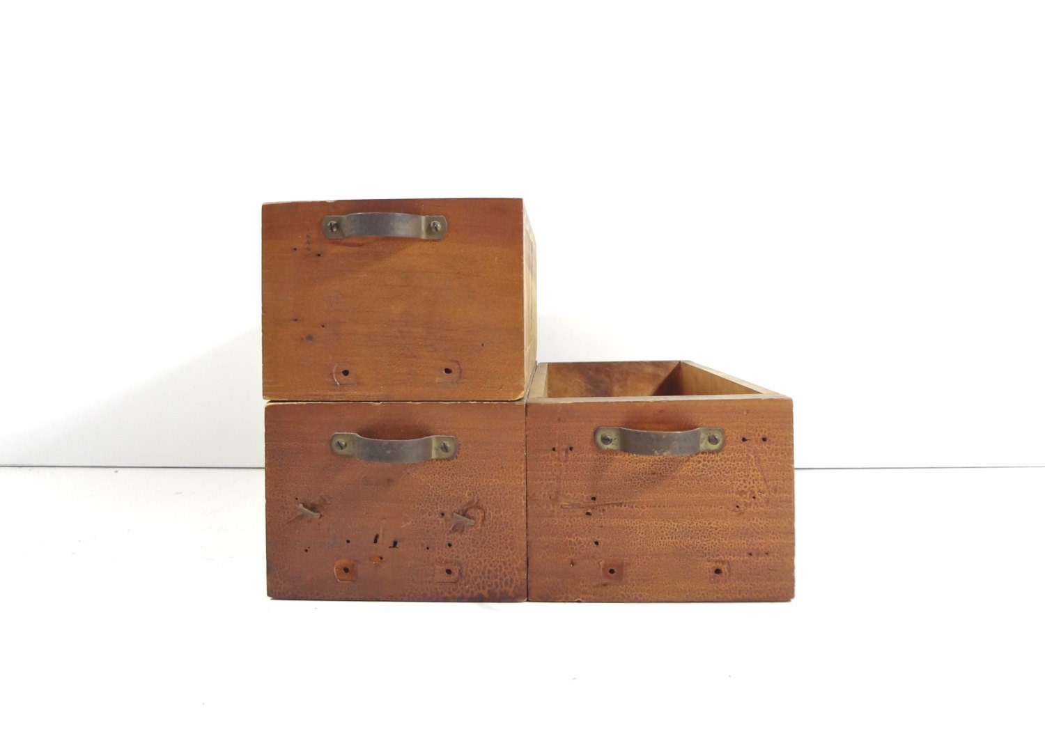Vintage Wood Shop Drawer / Industrial Wooden Bin