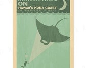 Gentle Giants - 12x18 Retro Hawaii Travel Print