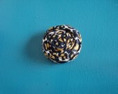 Leopard Print Rolled Fabric Flower Headband Single - on Skinny Elastic - Newborn Infant Toddler Girl Adult