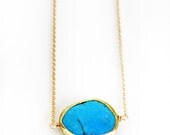 TURQUOISE bezel necklace