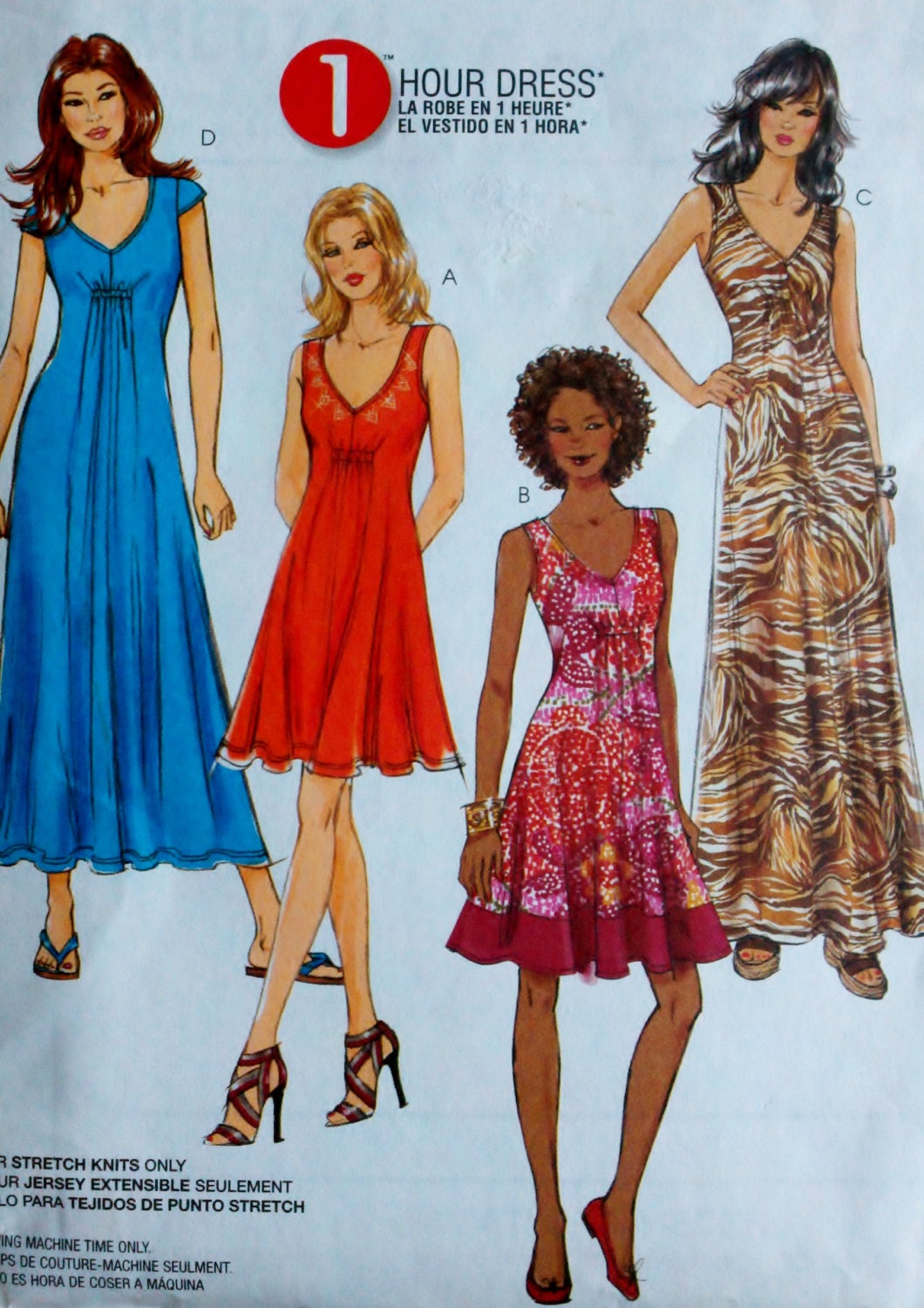 Womens Sewing Pattern Summer Dress McCall's 6074 Size 6-14 Bust 30.5 ...