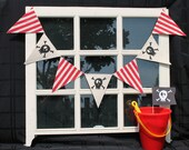 Pirate Banner, Pirate Decoration - Canvas banner for Pirate Birthday Party