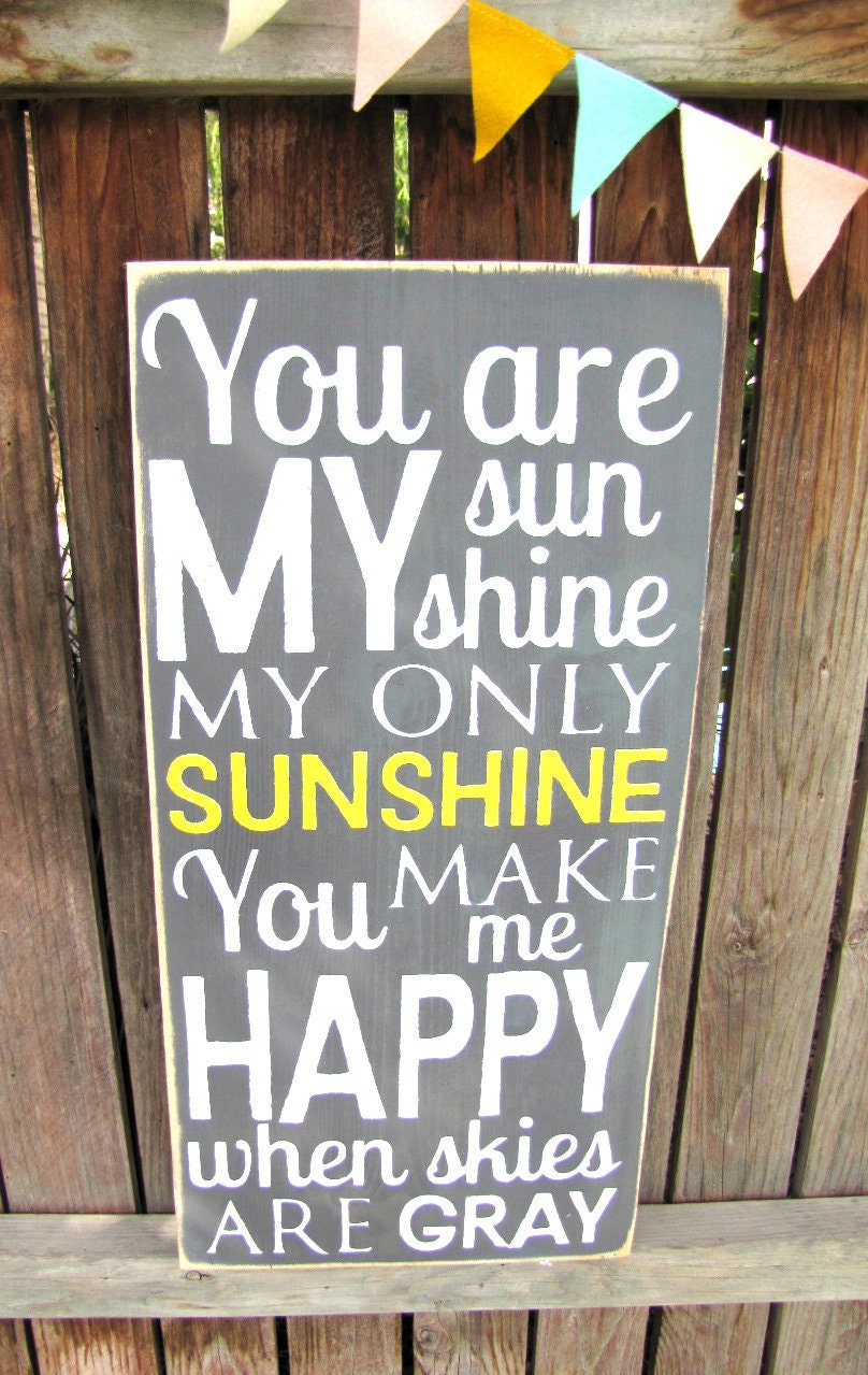 You Are My Sunshine Wooden Distressed Subway Art Sign Wall Hanging