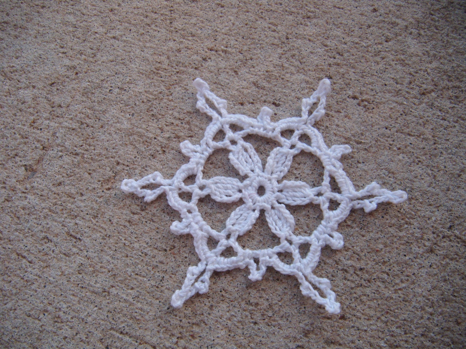 Crochet Snowflake--READY TO SHIP--Unique, Handmade, Ornament, Gift, Applique, Decoration, Vintage Decor