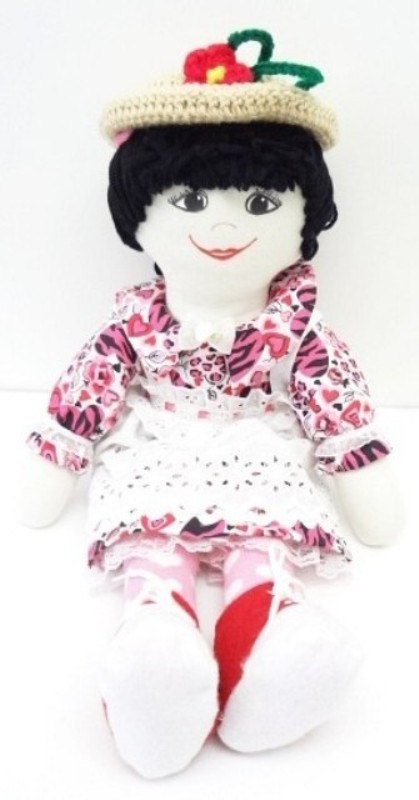 Rag Doll exotic look little girl doll play doll handmade ragdoll cupids bow mouth, NF104