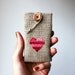 You're in my heart -  iPhone 5 case - iPhone 4S case - Hand embroidery - Gift idea - iPhone fashion