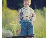 SAMPLE SALE 6 Boy's Gone Fishing Set: Brother Shirt, Knickers, Bow Tie and Suspenders