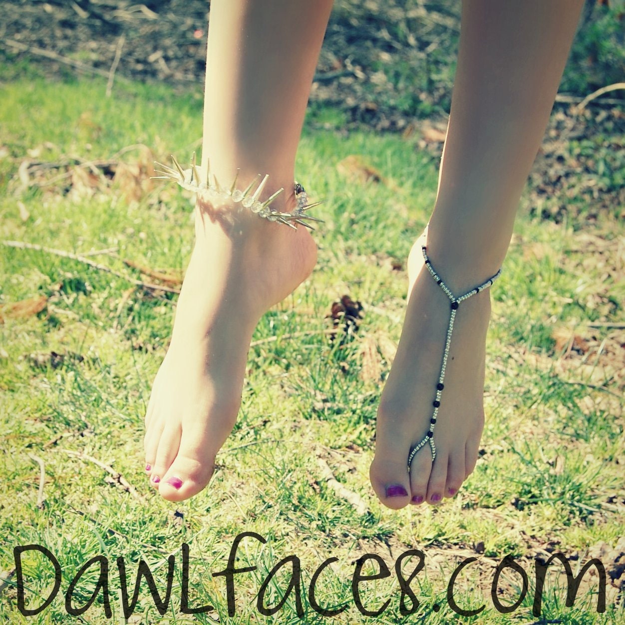 Single Barefoot Sandal - Custom Foot Beads - Choose or Create Your Own