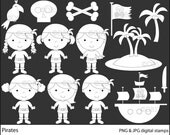 pirate stamps clipart clip art digital - Pirates Digital Stamps