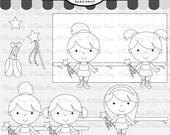 ballet stamps clipart girls kids clip art digital - Ballet Girls Stamps