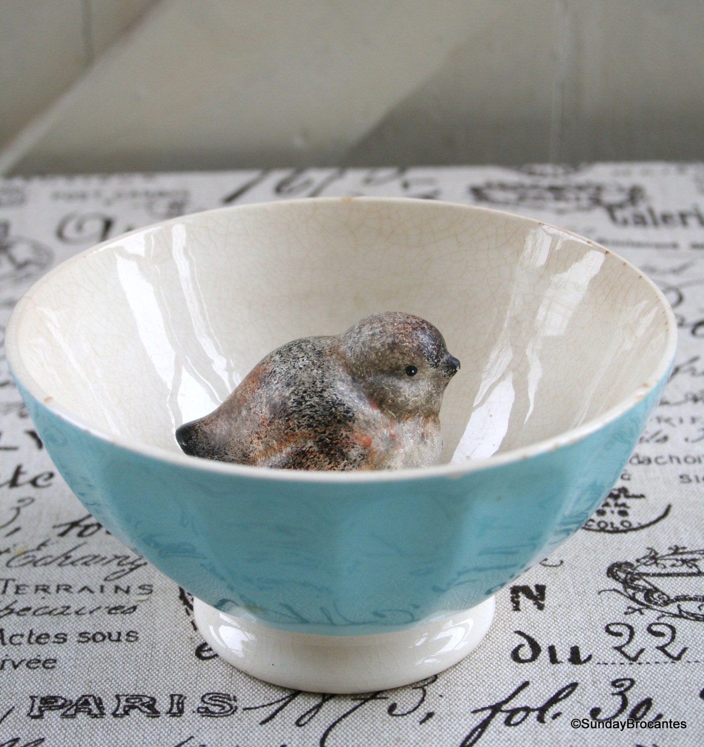French Café au Lait Bowl Robin's Egg Blue