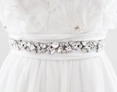 ANNETTE - Rhinestone Encrusted Bridal Sash, Wedding Belt