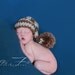 Newborn photography prop short tail elf hat in Brown and Beige OR ANY COLOR (chart inside, available in 1-3mos, 3-6mos, 6-12mos)