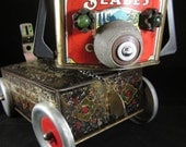 Slader Dog Bot - found object robot sculpture assemblage