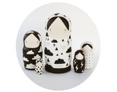 Black and White Nesting Dolls Matroyshka - Weather Girls