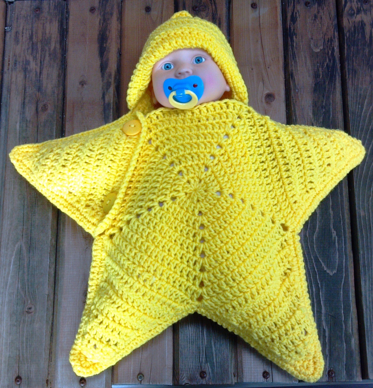 Star Cocoon, Newborn to 2 months crochet Pattern