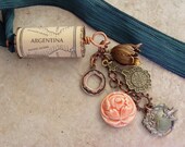 Wine Cork Pendant, Mixed Media, Mixed Metals