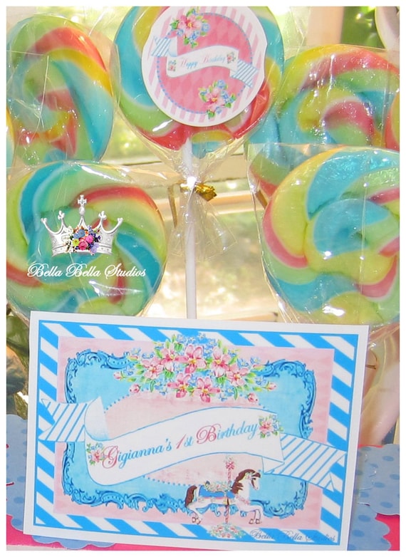 Vintage Carousel Horse Party - Custom PRINTABLE FAVOR TAGS by Bella Bella Studios Il_570xn