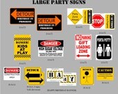 Construction Birthday Large Party Signs Under Construction Party Printables IMMEDIATE Download
