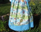 3T - 4T Pillowcase Dress, Cute Sundress, Handmade Ties, Girl's Clothing, Hand Made Children's Clothing, Whimsical Cats, Mod Flowers