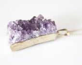 Amethyst Cluster Pendant // Gold or Silver