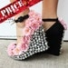 Floral Rhinestone Studded Spike Wedge Shoes 5 inch heels-sizes 5 1/2, 6, 7, 7 1/2, 8