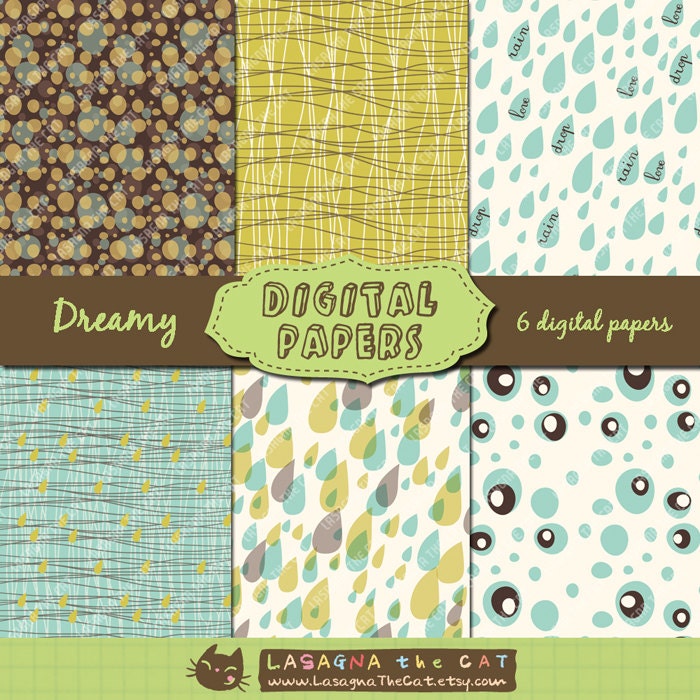 Dreamy Printable digital sheets download scrapbooking, cardmaking, party, blog background