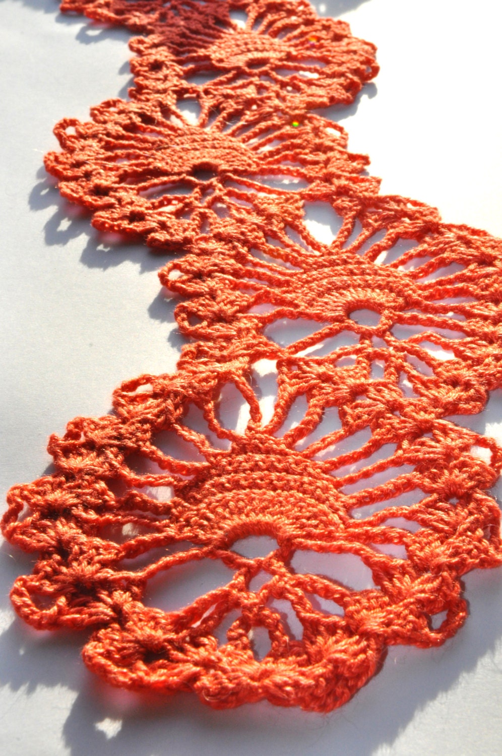 Orange crochet lace scarf, neck warmer - aboutCRAFTS