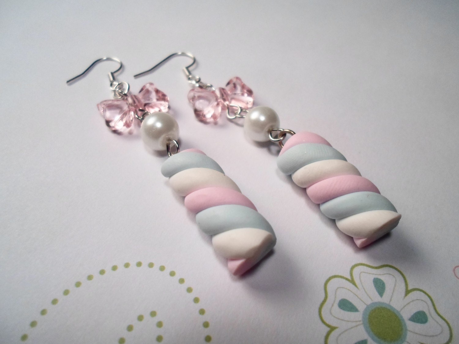 Marshmallow Twist Dangle Earrings