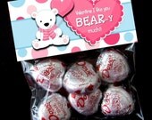 INSTANT DOWNLOAD - Printable Valentine Treat Bag Toppers - Valentine's Day - Bear Il_170x135