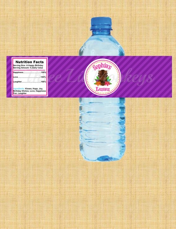 Luau Water Bottle Labels- DIY Printables Il_570xn