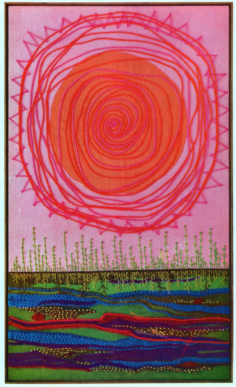 Embroidery Applique Sun Growth Spring Energy Vintage Pattern
