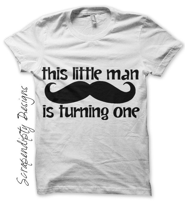 1st Birthday Iron on Shirt PDF - Mustache Iron on Transfer / Kids Boys Birthday Shirt / Toddler 1st Party Tshirt / Little Man is One IT176
