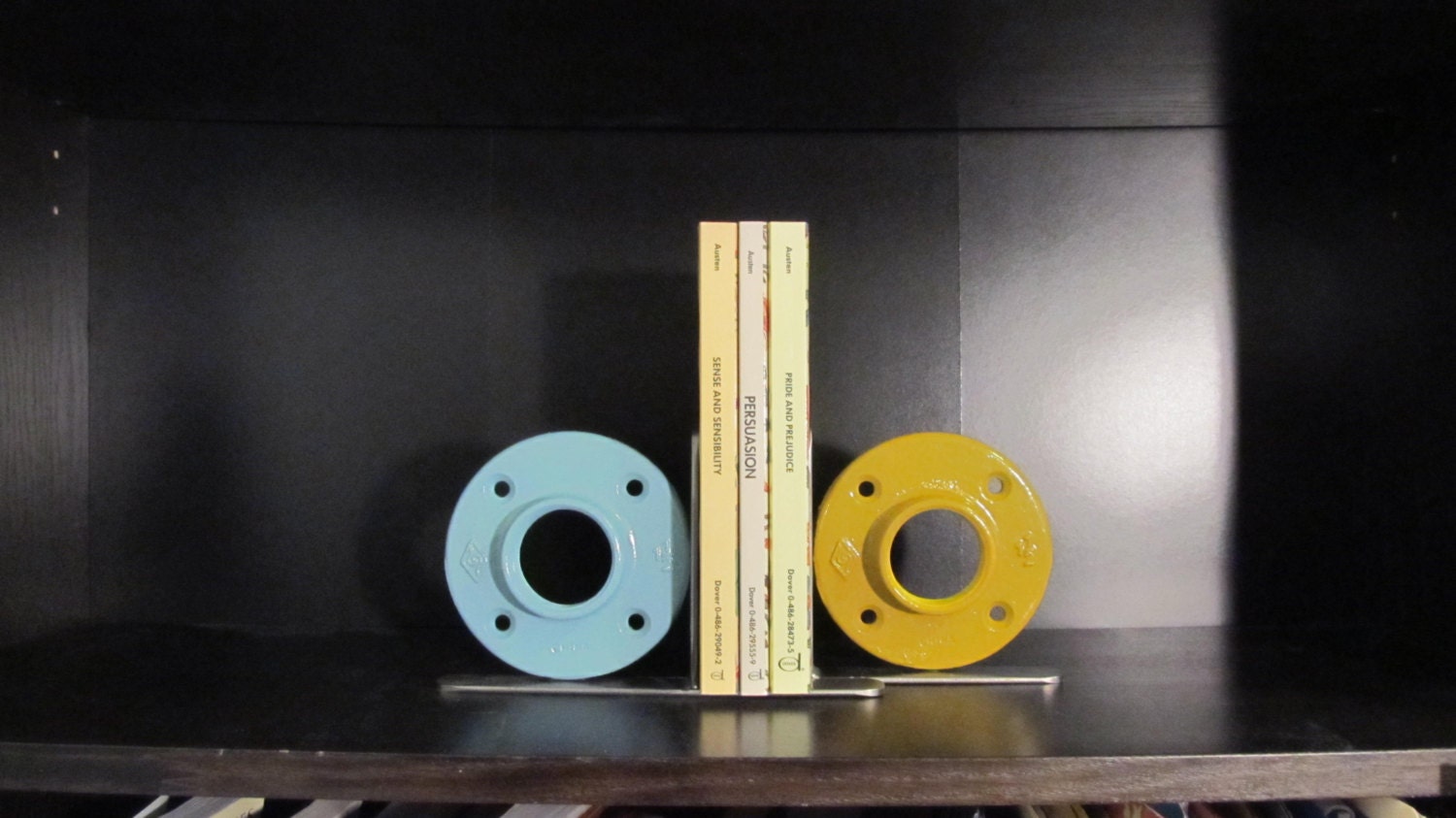 Industrial Metal Pipe Pair of Bookends