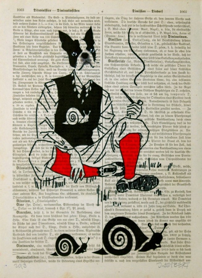 RACERS print poster mixed media animal painting illustration