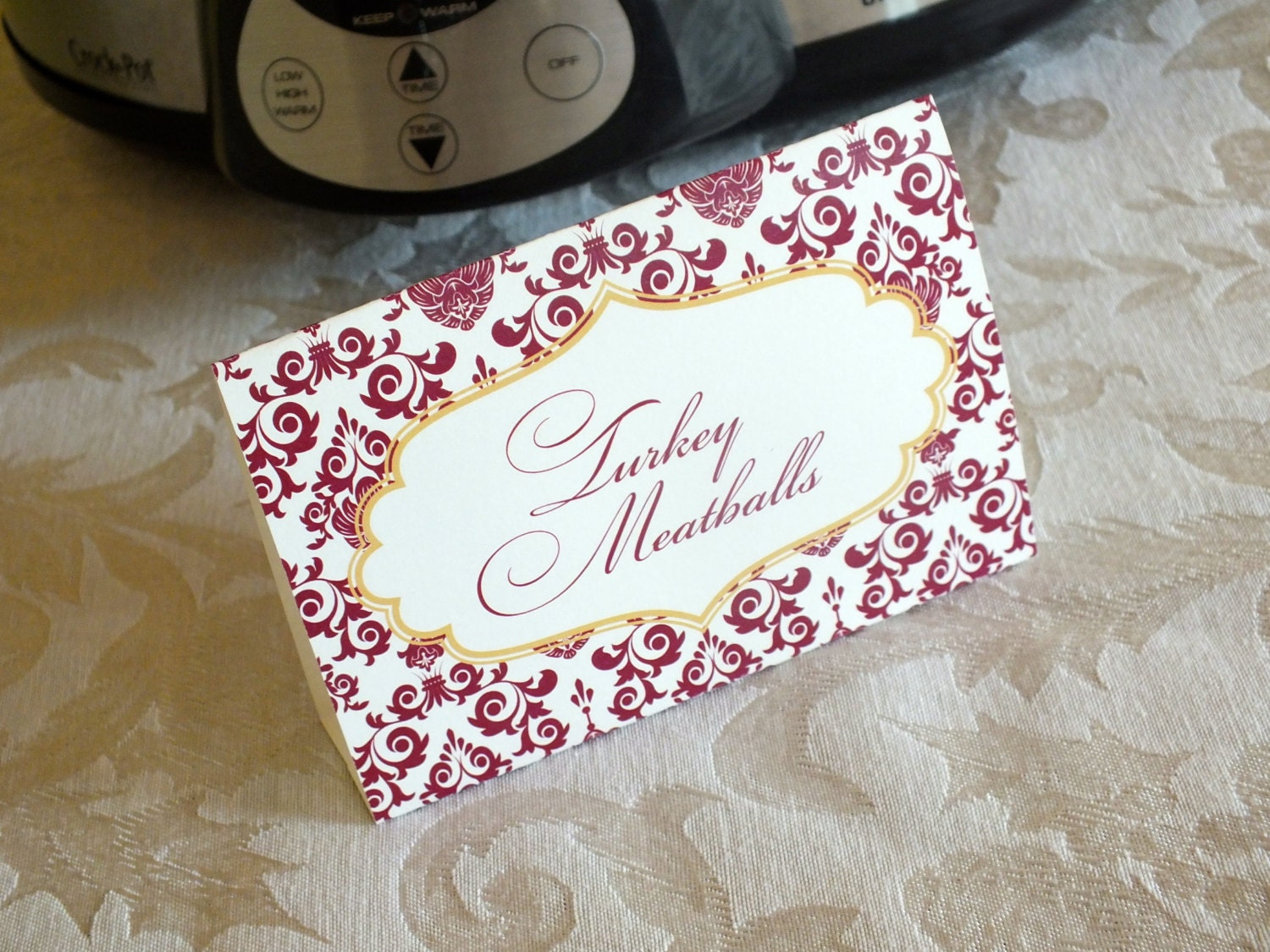 Custom Printable Labels for Food -- Vintage Damask Illustration, Baptism, Christening, Shower -- pompdesigns