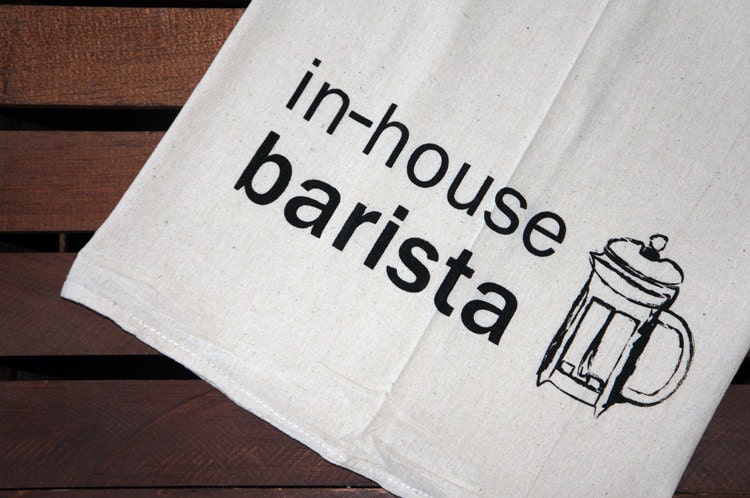french press - kitchen towels - in-house barista