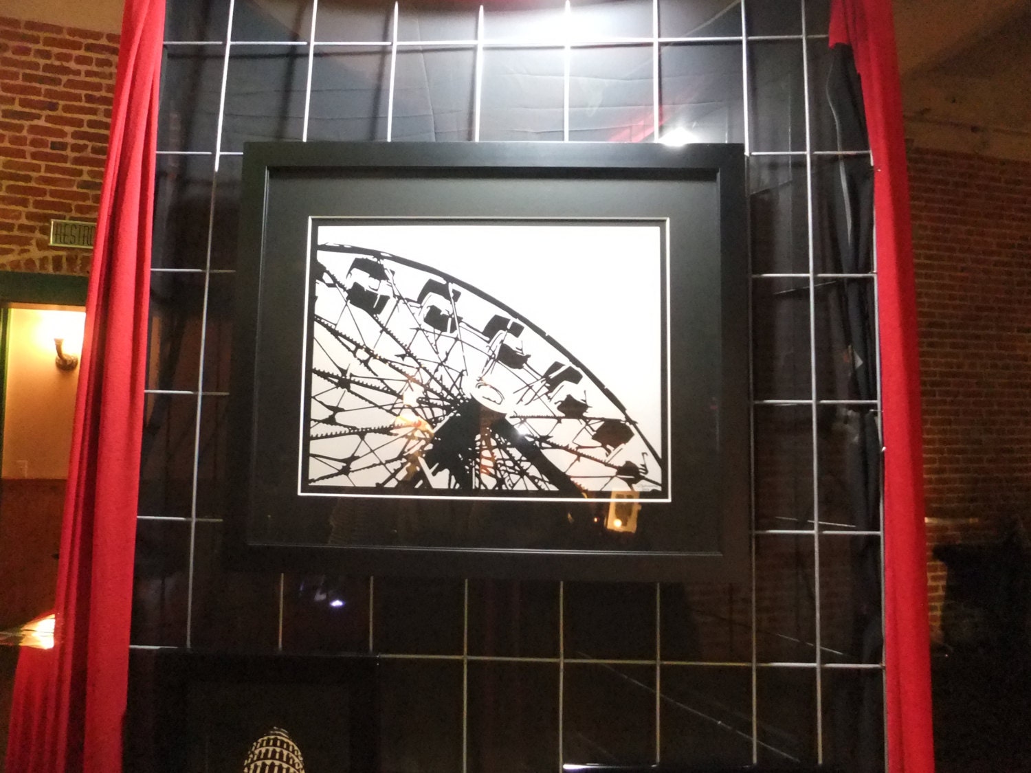 Huge Papercut Art - Ferris Wheel Statement Size Art, Papercutting Large Size, Big Papercut Artwork