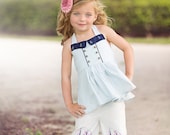 Lucy Ruffle Capri and Full Length Pants Cotton or Knit PDF Pattern & Tutorial, All sizes 2- 10 years included