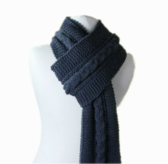 Men's Knit Scarf in Charcoal Grey - Fall Winter Fashion - Unisex - ForYouDesign Men's Knit Scarf in Charcoal Grey - Fall Winter Fashion - Unisex - ForYouDesign