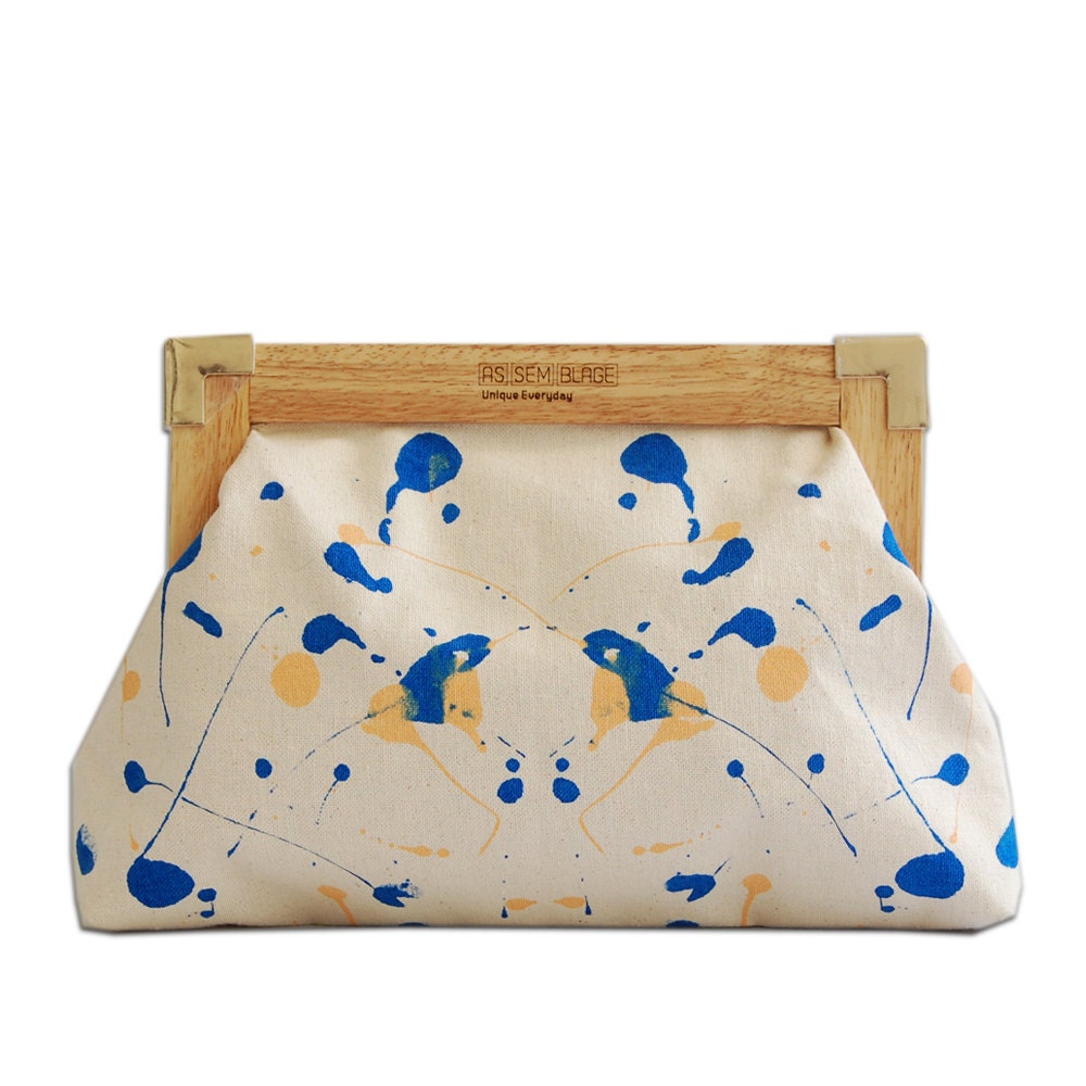 WOOD CLUTCH - colorful wooden frame clutch