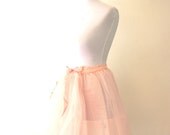 Vintage 1950s Pale Pink Tulle Skirt Crinoline