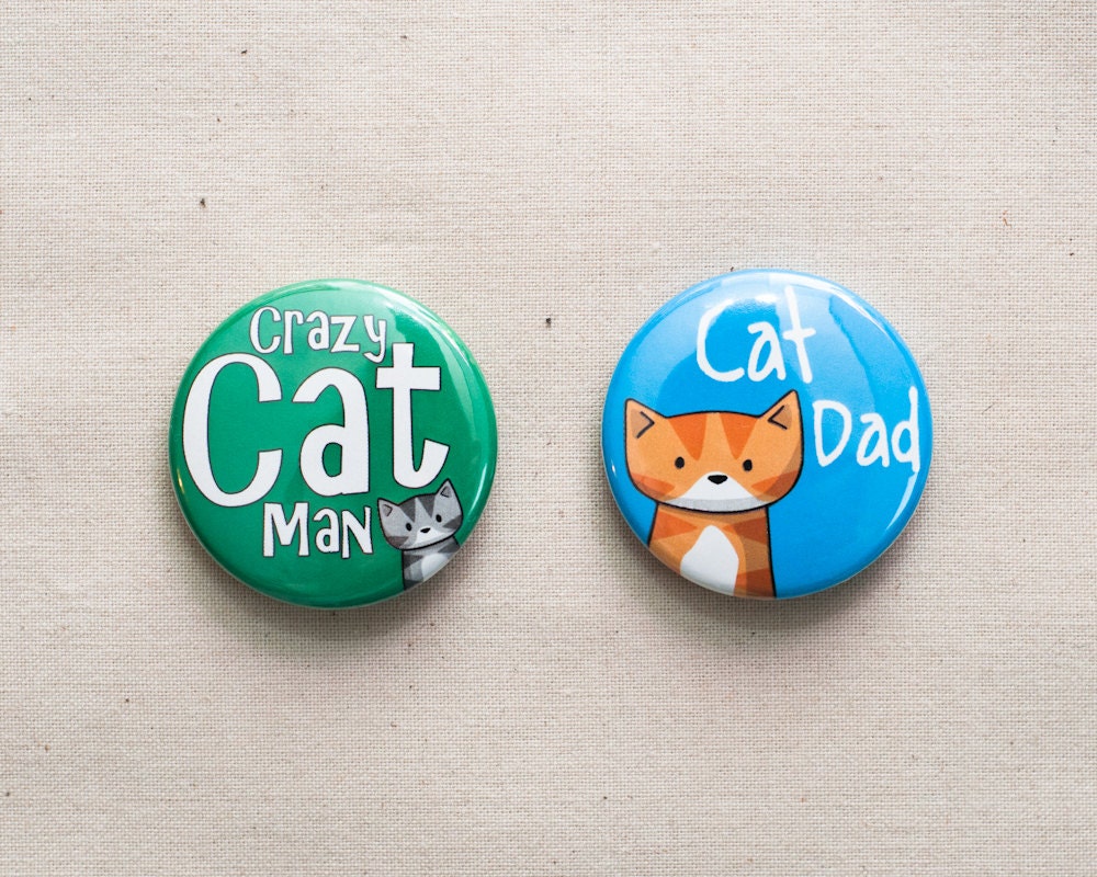 2 Cat badges for men