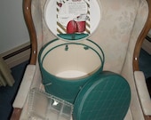 Vintage Hassock Style Quilted Sewing Basket Foot Stool Storage by Model Home H.A. Enrich