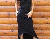 Kamala High To Low Lace Skirt - Boho Gypsy Burlesque Skirt