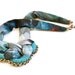 Ombre Statement Necklace, Dip Dye Fabric Necklace, Crochet Collier, Green Blue Emerald Copper