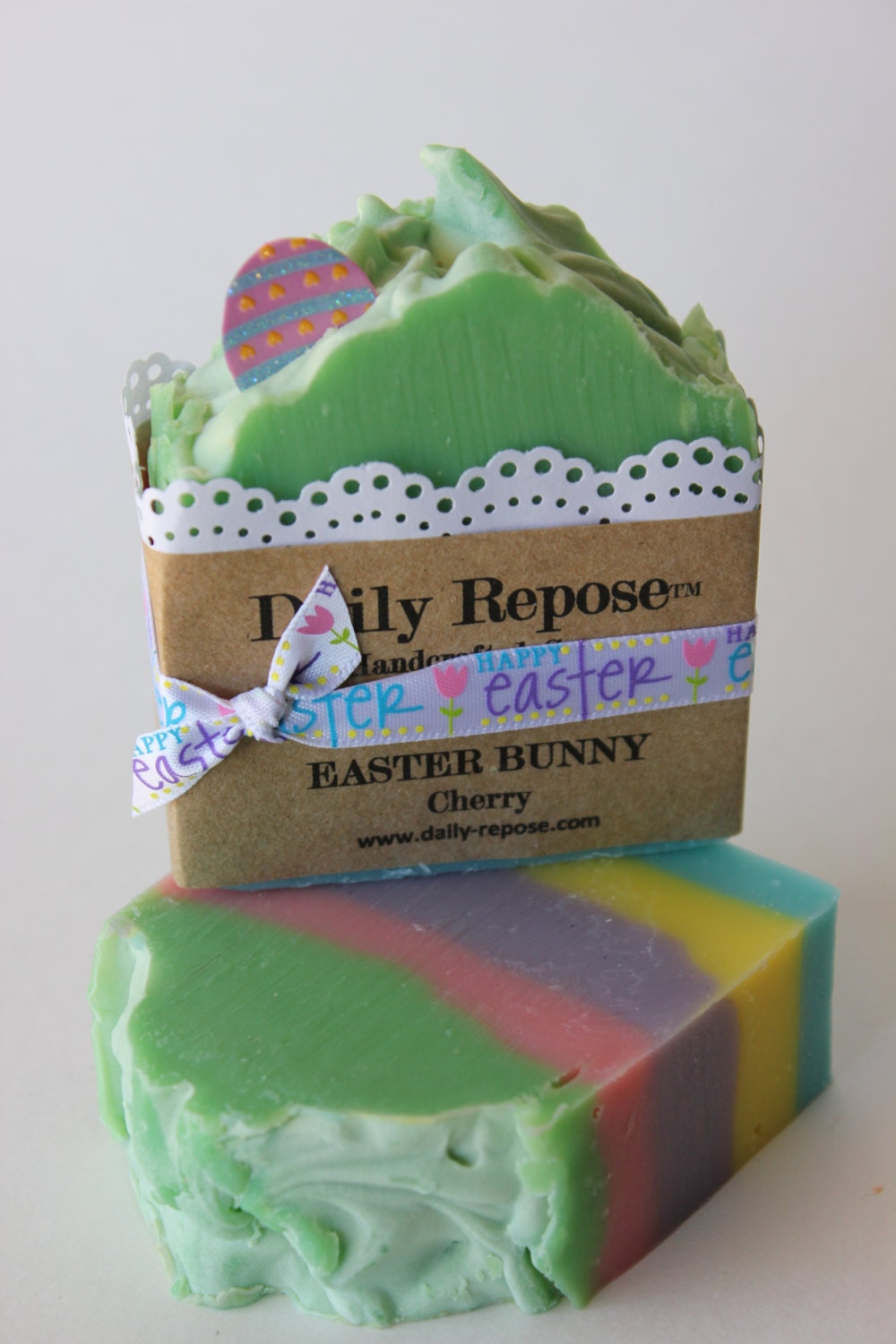 EASTER BUNNY  Cherry Soap Scented Limited Edition Handmade Bar Natural Vegan Cold Process Soaps