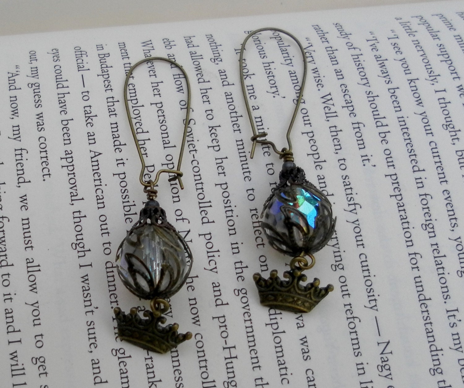 Neutral Crown Earrings Princess Paris Chic Neutral Earrings