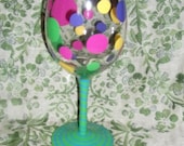 1 DOllAR SAlE Vintage Hand Painted Water/Wine Goblet or glass Now Only 1 USD